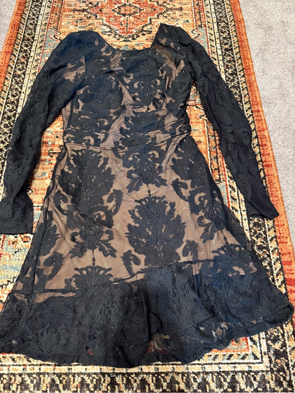 For Love and Lemons Women’s Black Lace Mini Dress